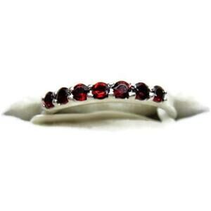 sz 8 3/4 NYC II Red Garnet 7-Stone Sterling Silver 925 Stack Ring Boxed NWT